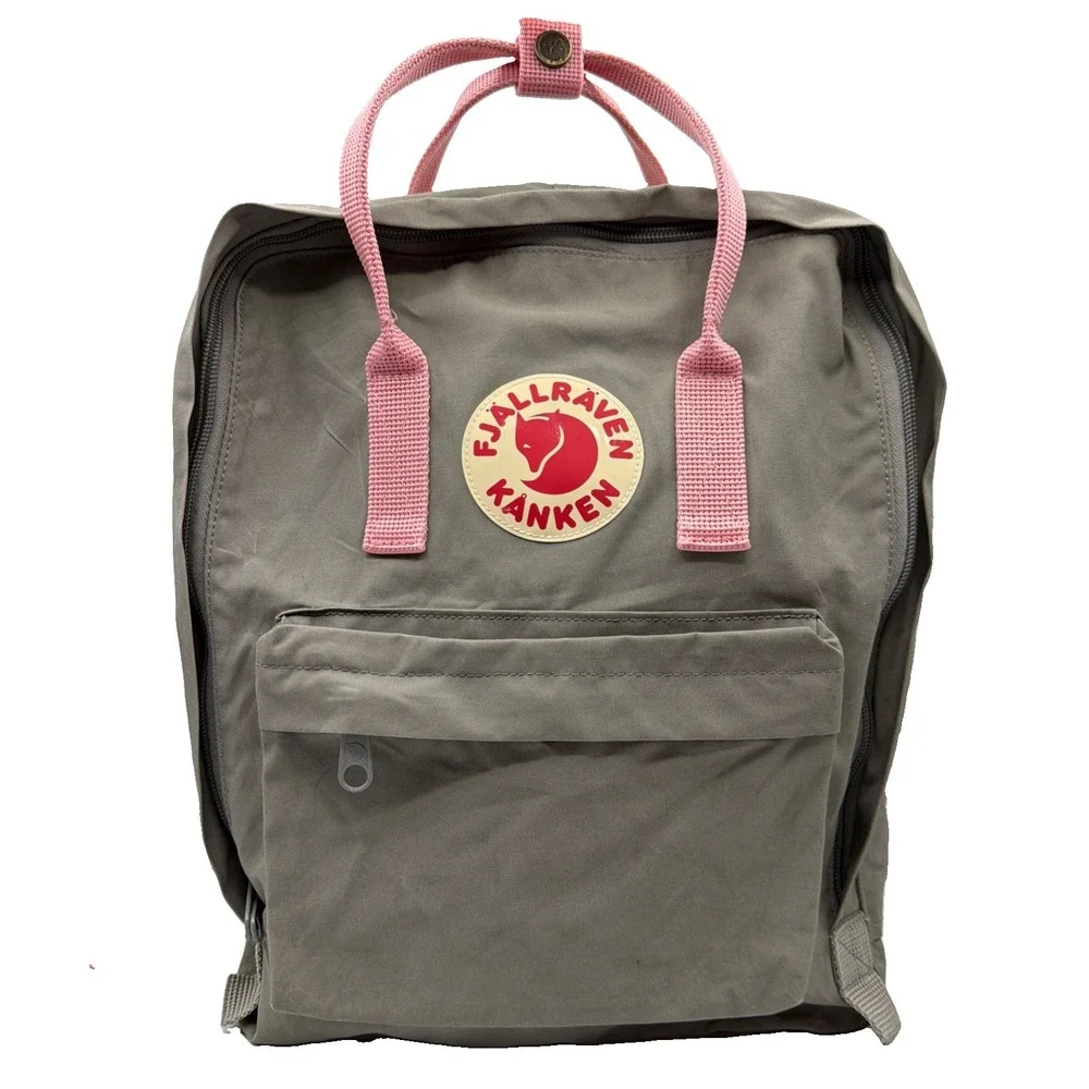Fjällräven Kanken Mini Backpack Fog Grey Pink Preppy School Travel Hiking Gorp